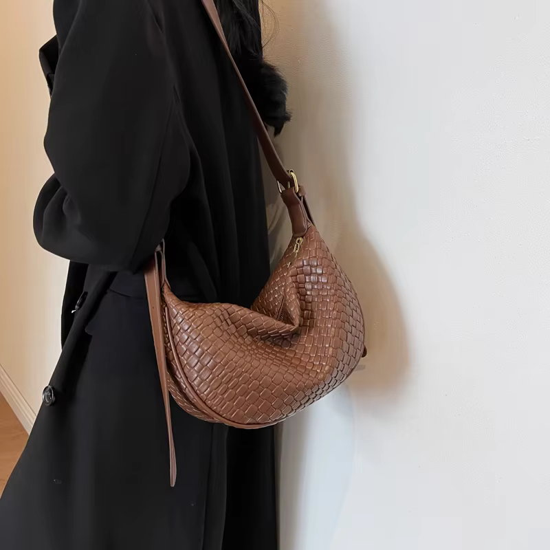 sac banane matelassé femme marron