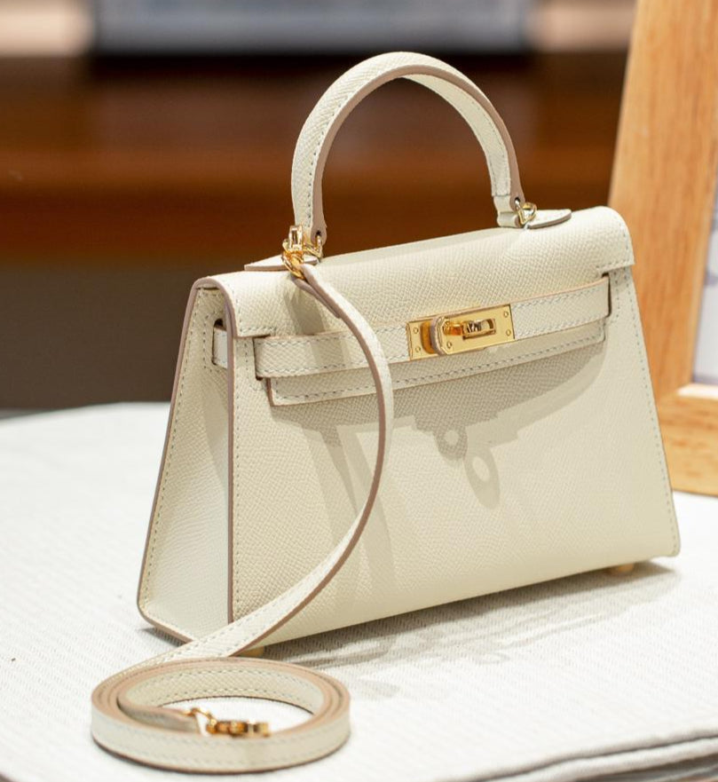 sac a main ecru en cuir