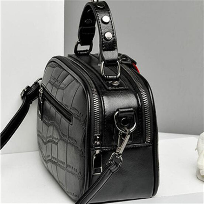 sac croco noir bandouliere minaudiere