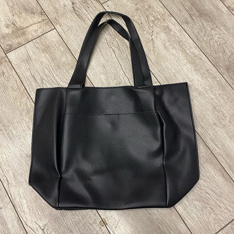 sac a main cabas noir cuir