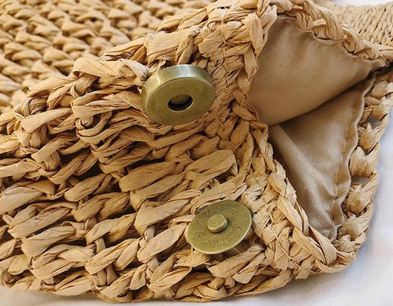 sac a main en paille polyalent avec pressions