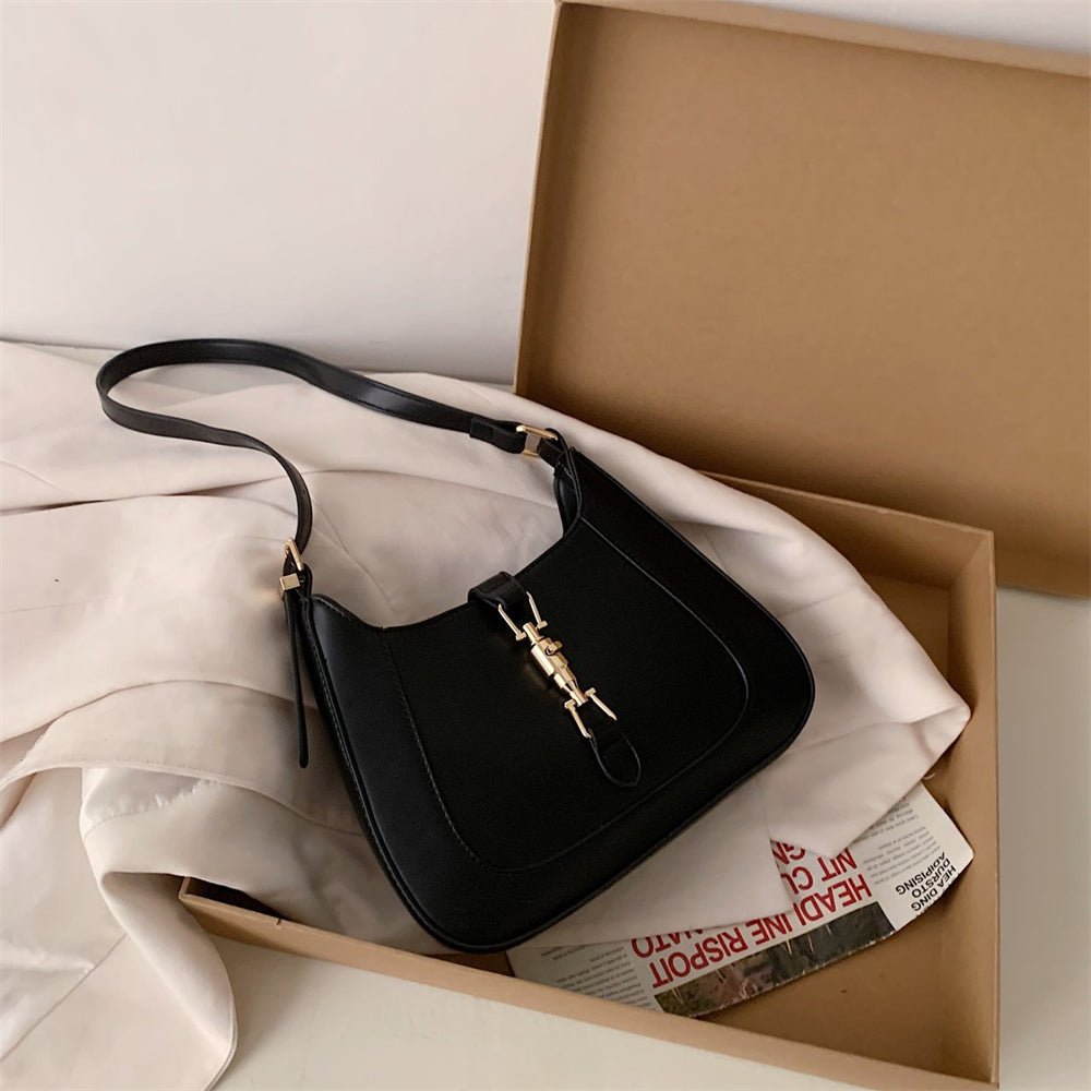 sac a main trapèze en cuir basique noir