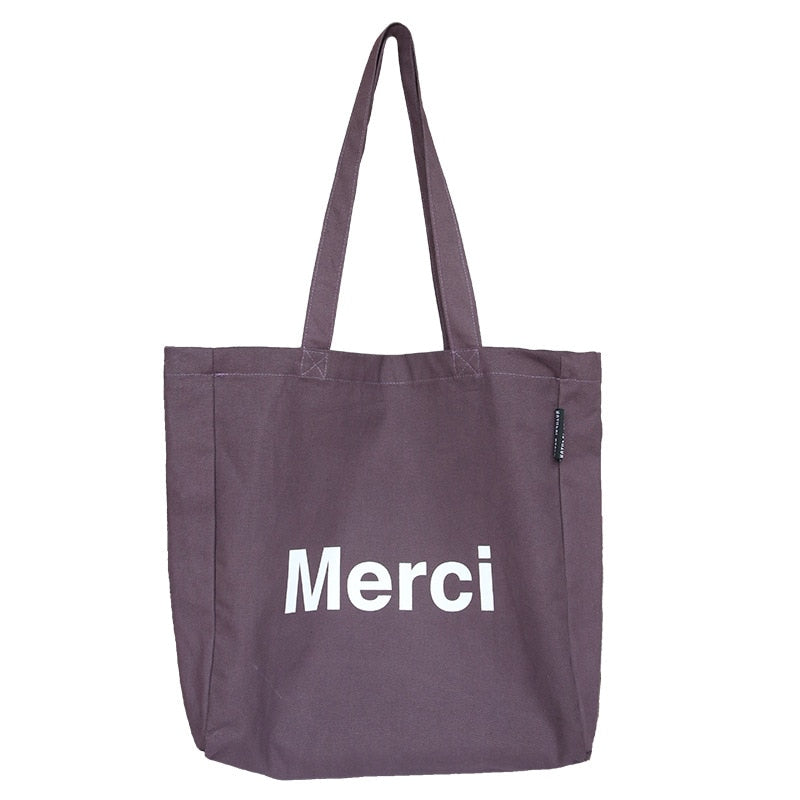 tote bag merci violet