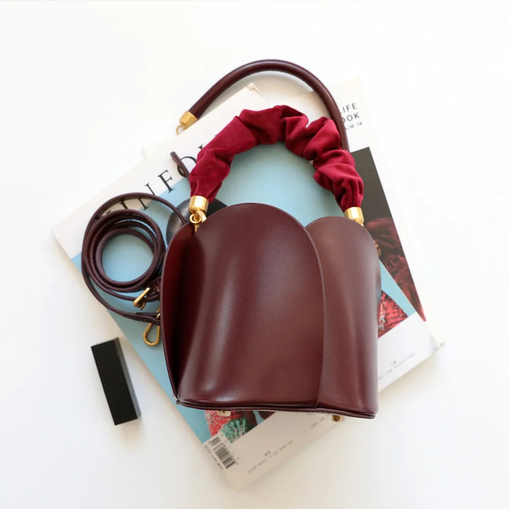 sac seau luxe bordeaux