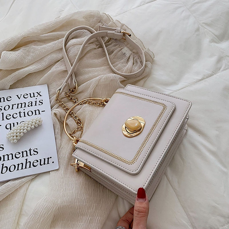 sac a main bandouliere chaine blanc