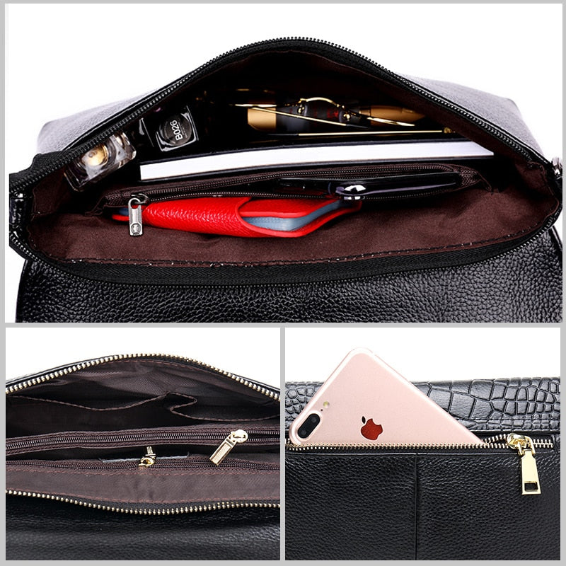 sac bandouliere python noir pratique