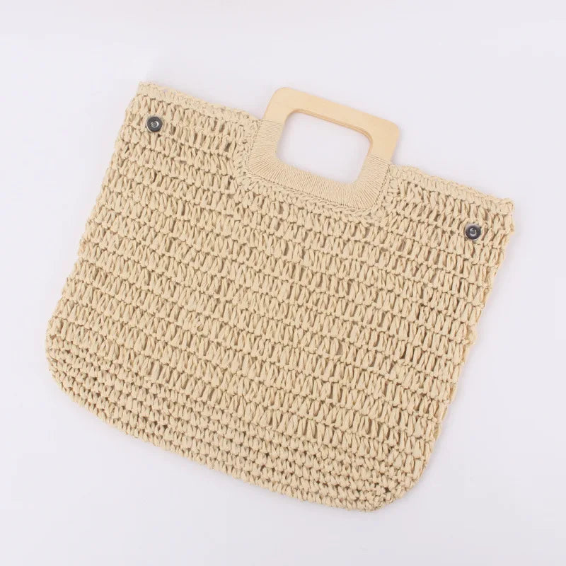 sac a main en paille crème