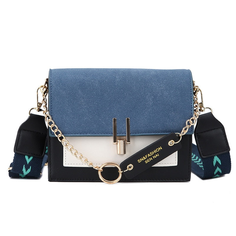 sac a main bleu et noir nubuck