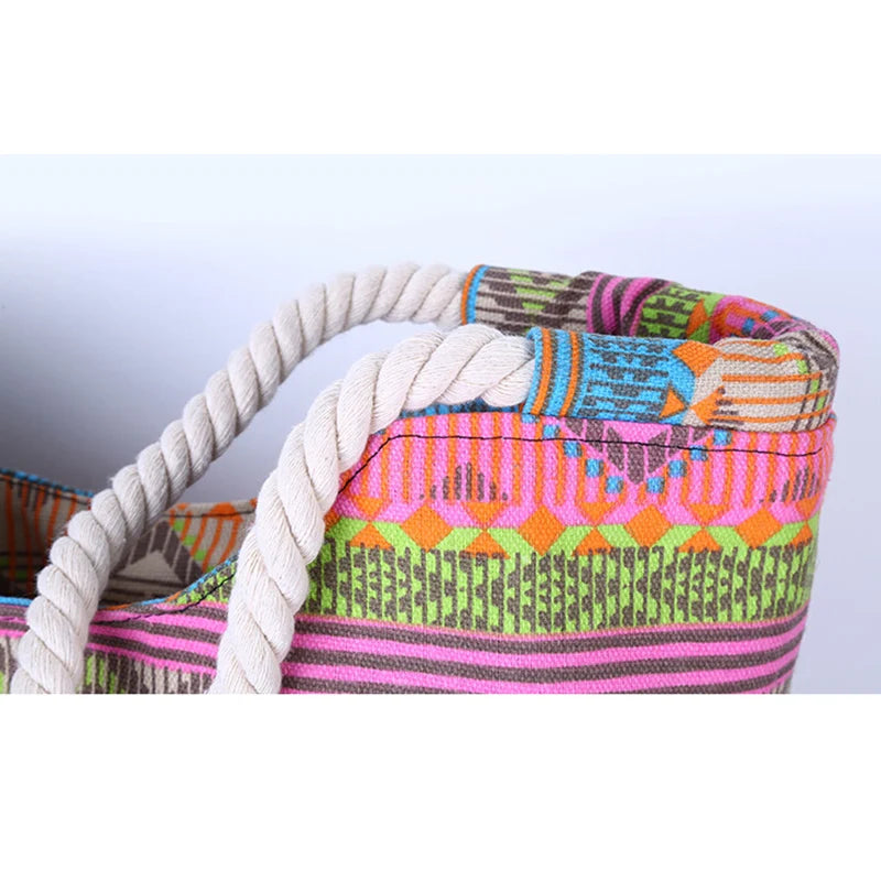 details sac de plage coloré canvas