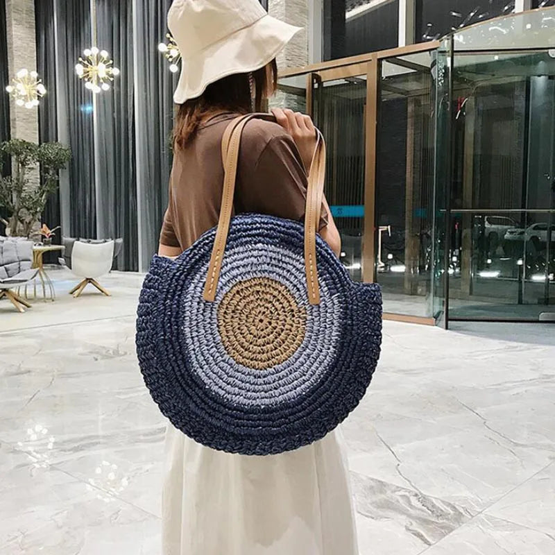 sac de plage tendance bleu marine
