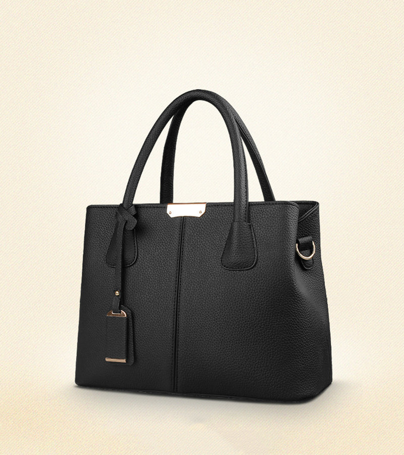 sac a main cuir grainé noir elegant