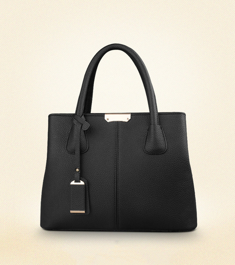 sac a main cuir grainé noir chic