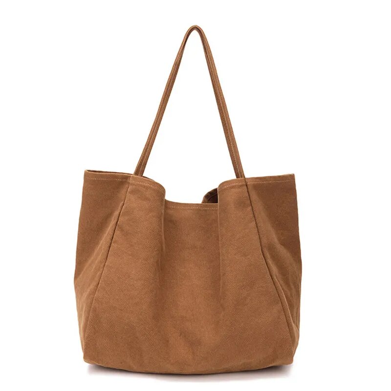sac cabas en tissu grand format marron