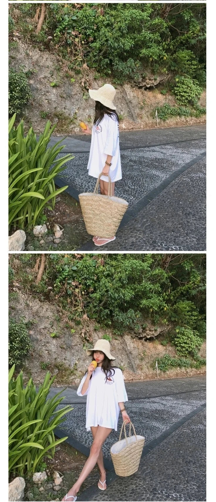 panier tressé à la main bohème