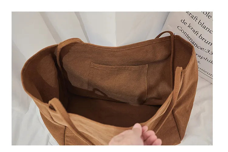 interieur du sac cabas en tissu grand format