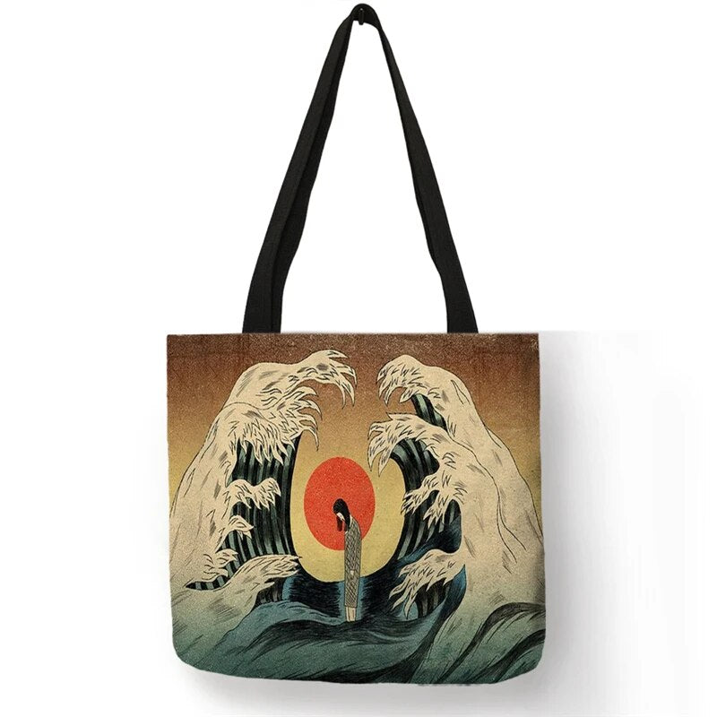 tote bag la grande vague art japonais