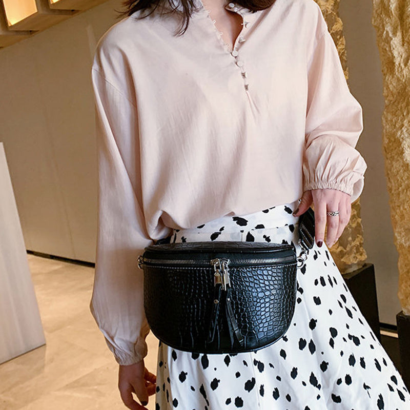 sac a main banane en similicuir croco