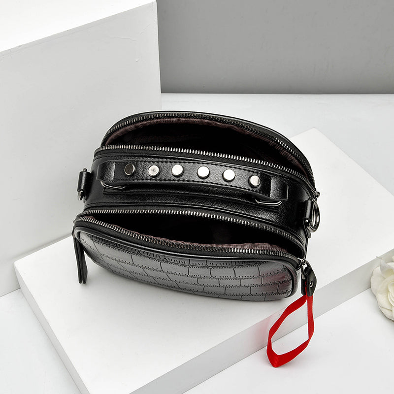 sac croco noir bandouliere glamour