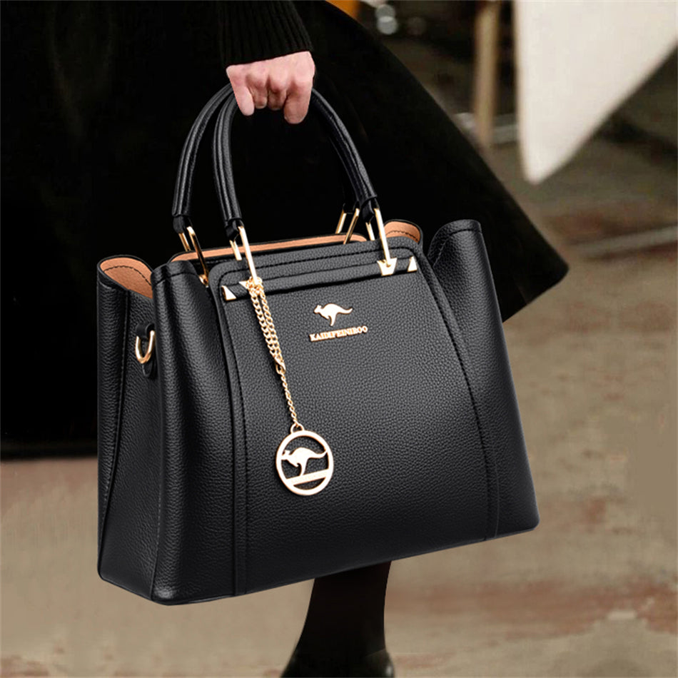 sac a main grand noir metal dore