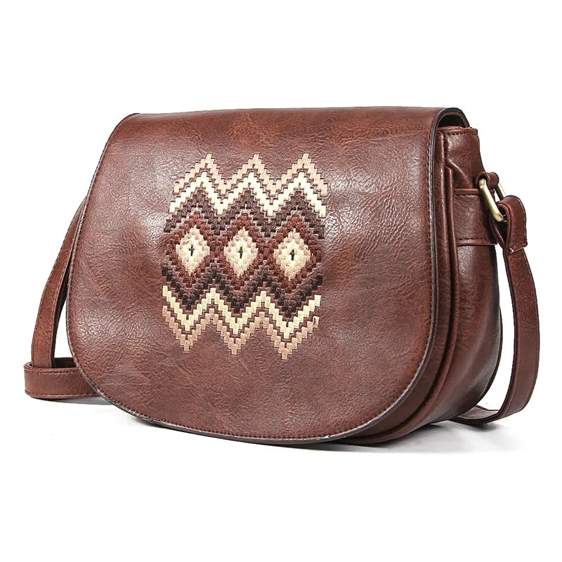 sac bandouliere vintage cuir marron foncé