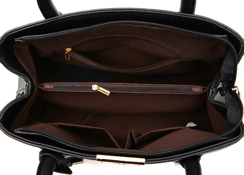 sac a main cuir grainé noir interieur