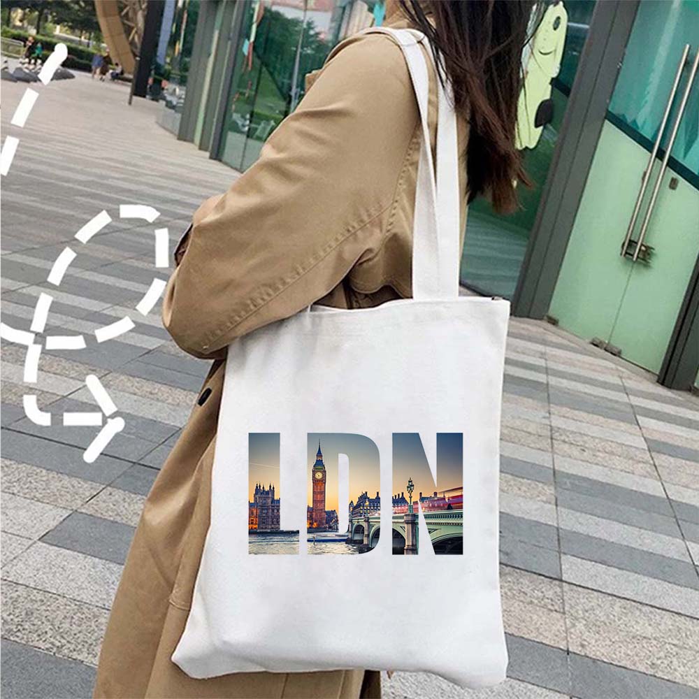 tote bag londres coton