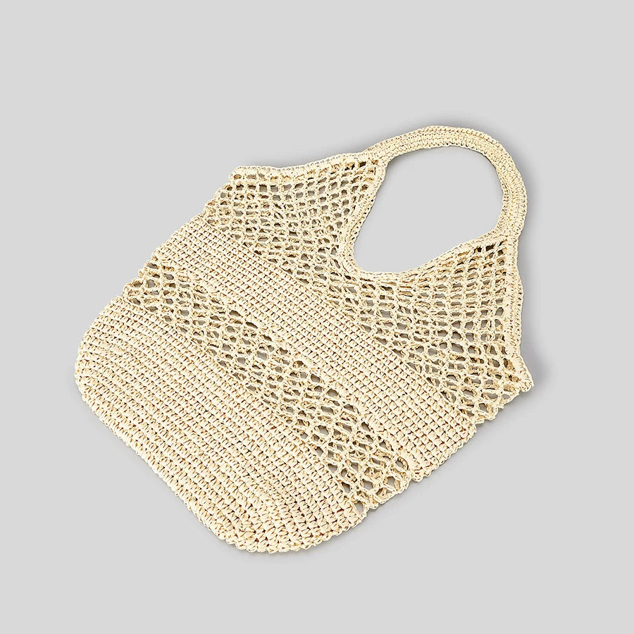 sac de plage filet en paille