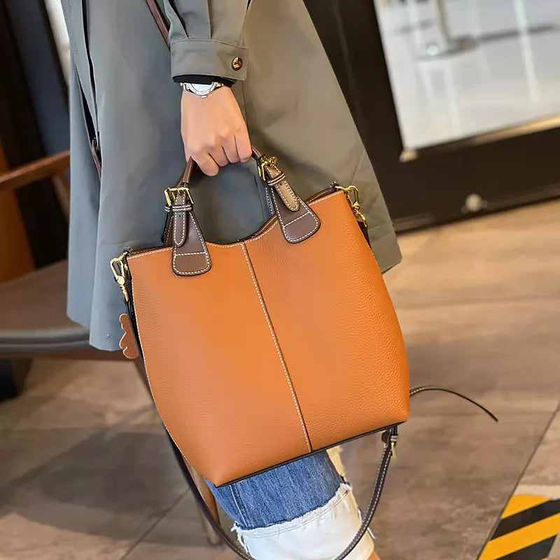 sac à main en cuir orange