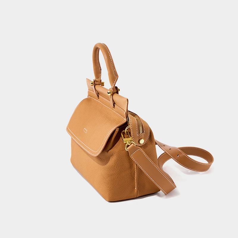 sac à main femme tendance bandouliere en cuir grainé