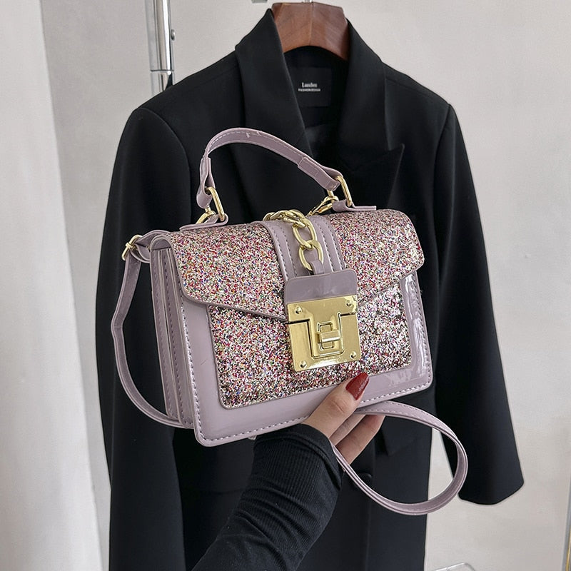 sac a main a paillettes lavende