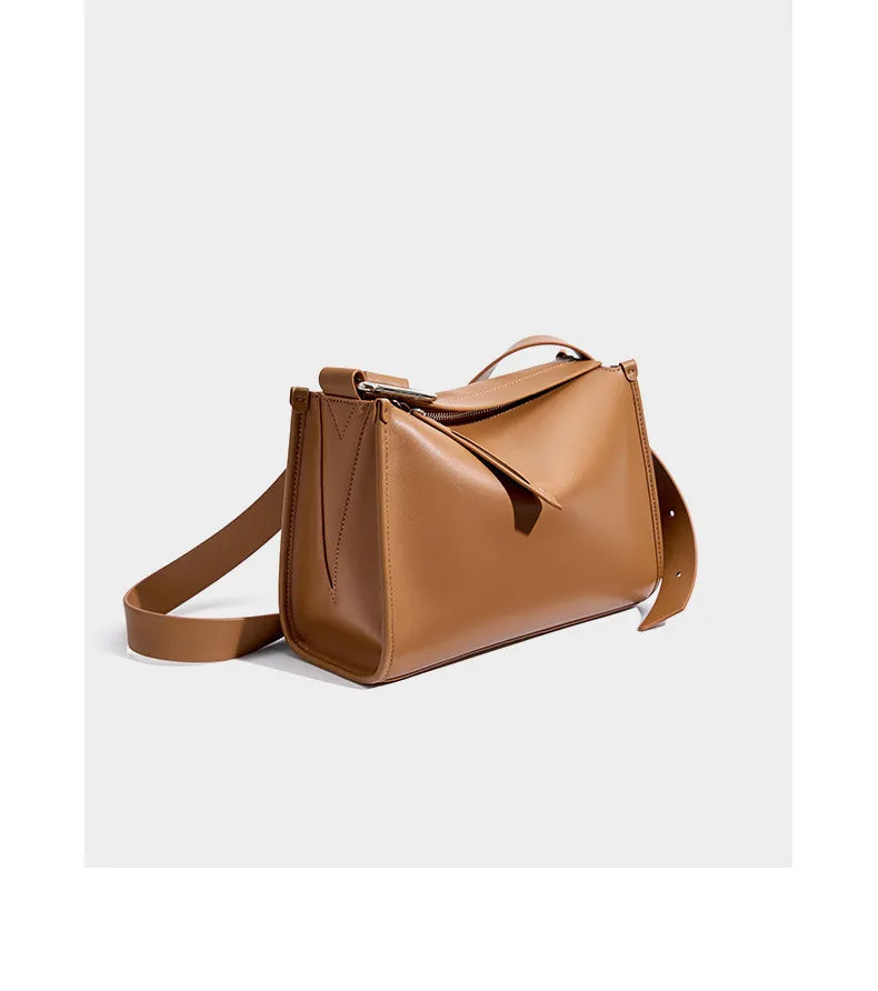 Sac Bandoulière Cuir Camel - Claudia