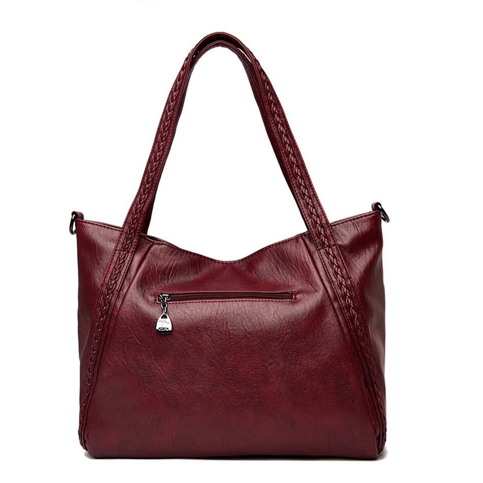 sac a main bordeaux cuir vu de l arriere