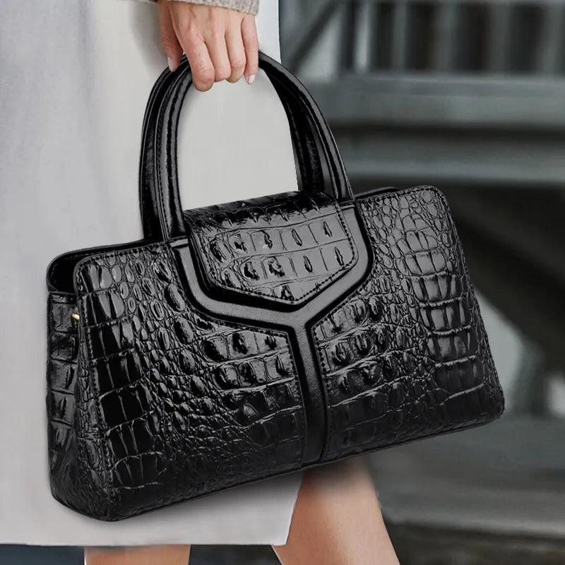 sac bandouliere femme effet croco porte a la main
