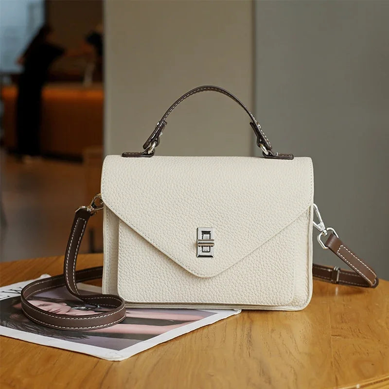sac a main crème en cuir graine