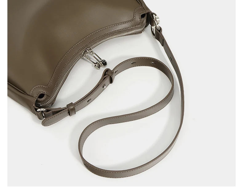sac en cuir kaki femme