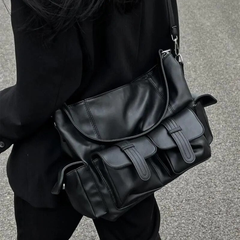 grand sac a main avec poches en similicuir