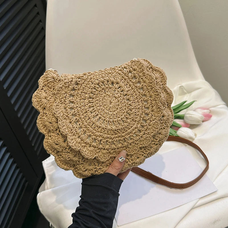 sac bandouliere en crochet beige