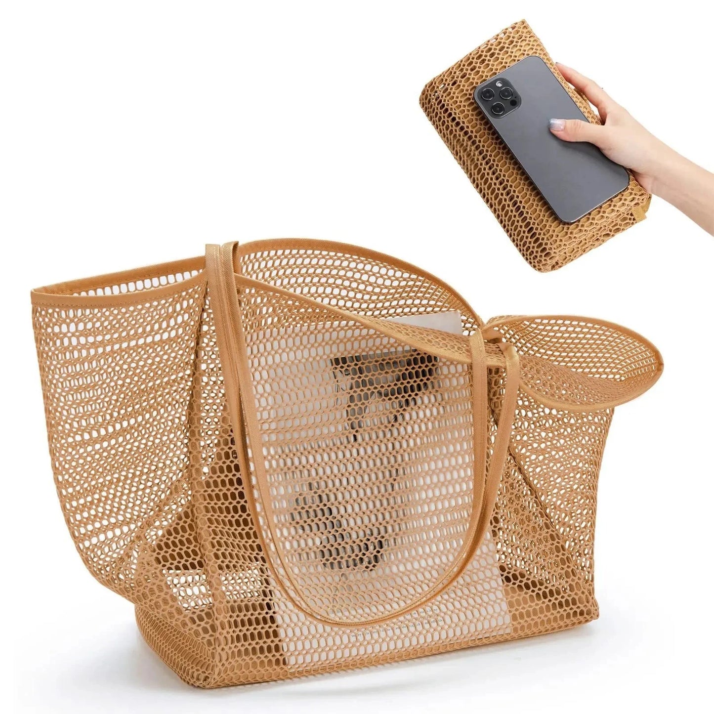 grand sac de plage femme en maille
