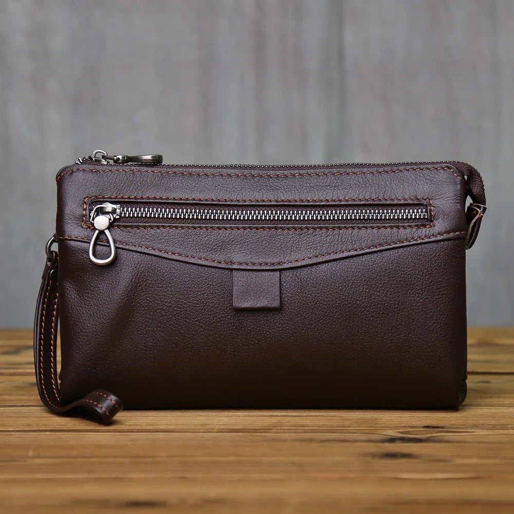 pochette homme cuir marron