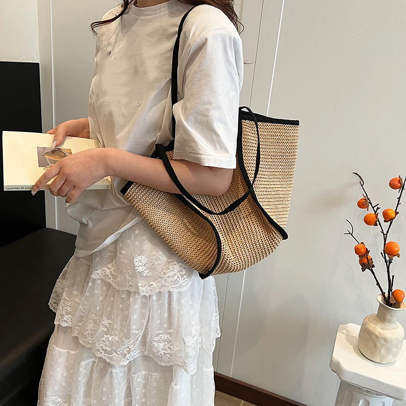 sac en paille noir