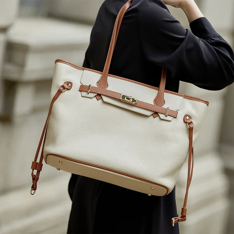 sac cabas femme luxe porté à l'épaule