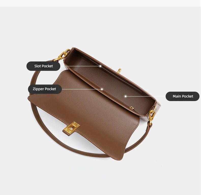 interieur du sac porte epaule en cuir