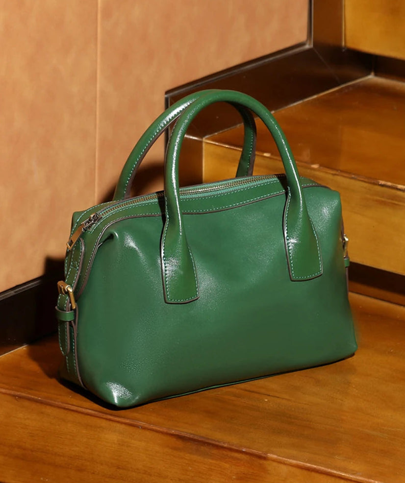 sac a main vert cuir bowling