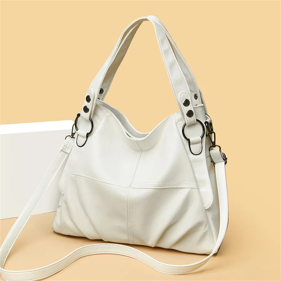 grand sac a main blanc en similicuir chic