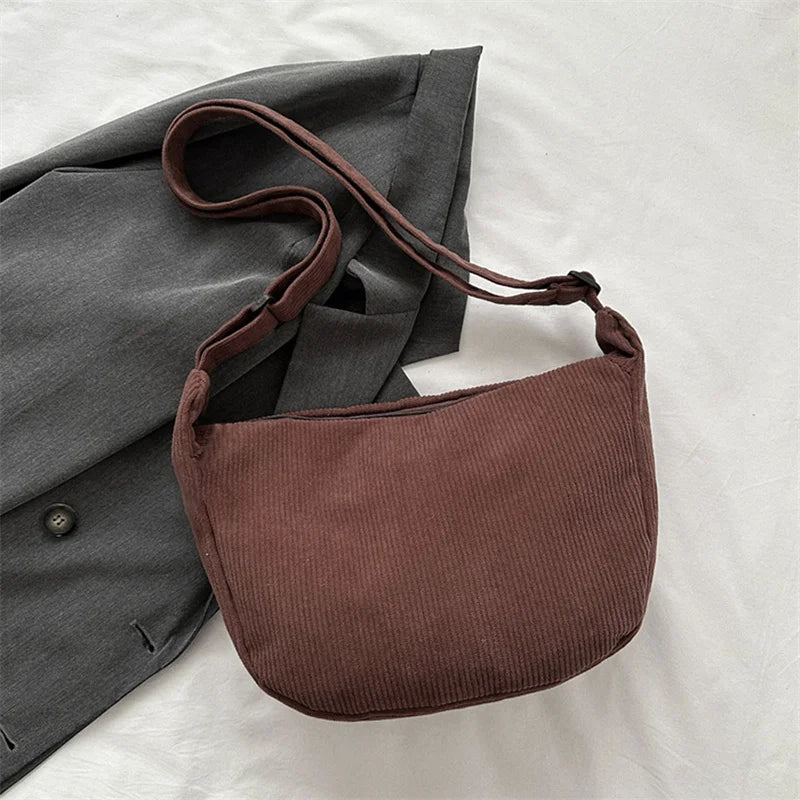 sac banane en velours marron foncé