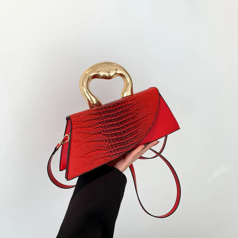 sac bandoulière effet croco