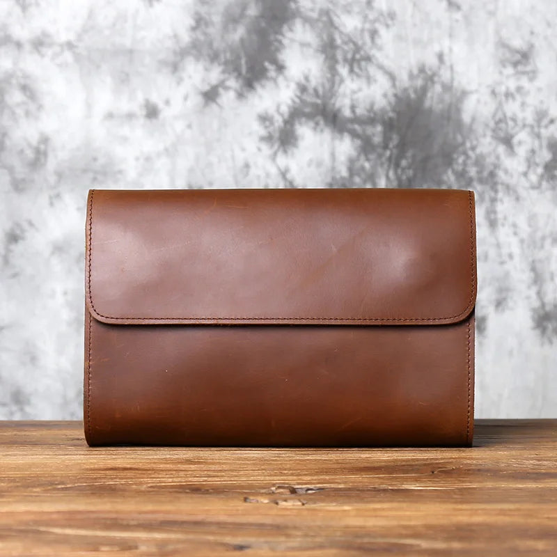 pochette a main homme marron