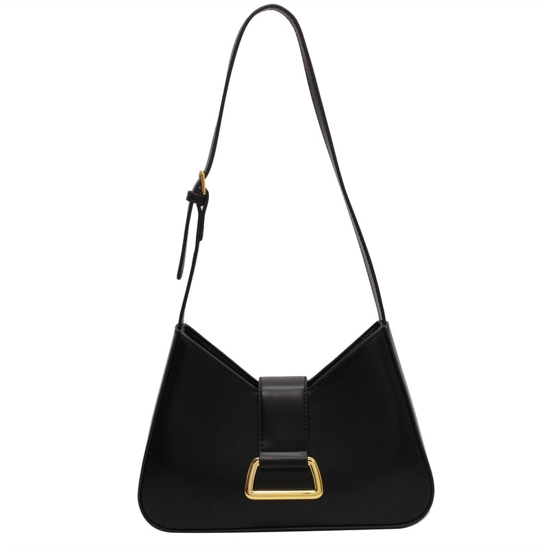 sac a main cuir lisse noir avec anse reglable
