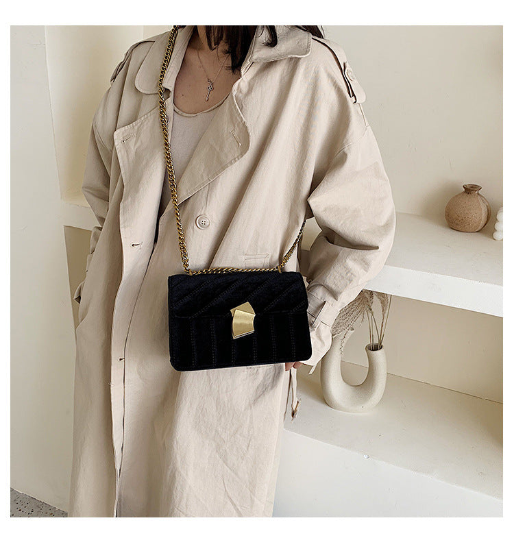 sac bandoulière velours noir branche