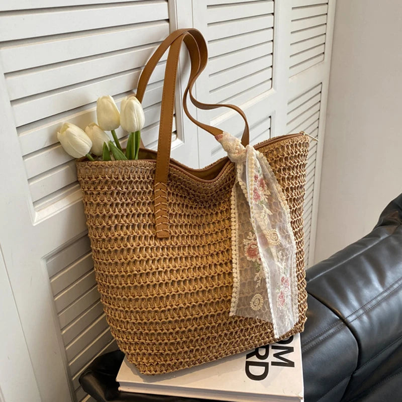sac cabas en paille